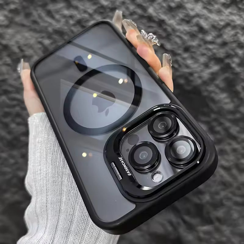 Luxury Magnetic iPhone Case with Stand & Lens Protection