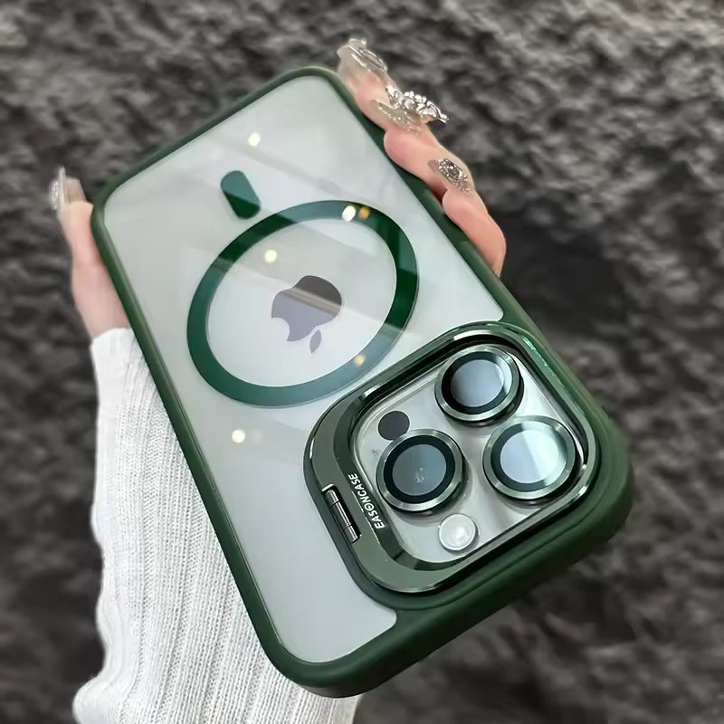 Luxury Magnetic iPhone Case with Stand & Lens Protection