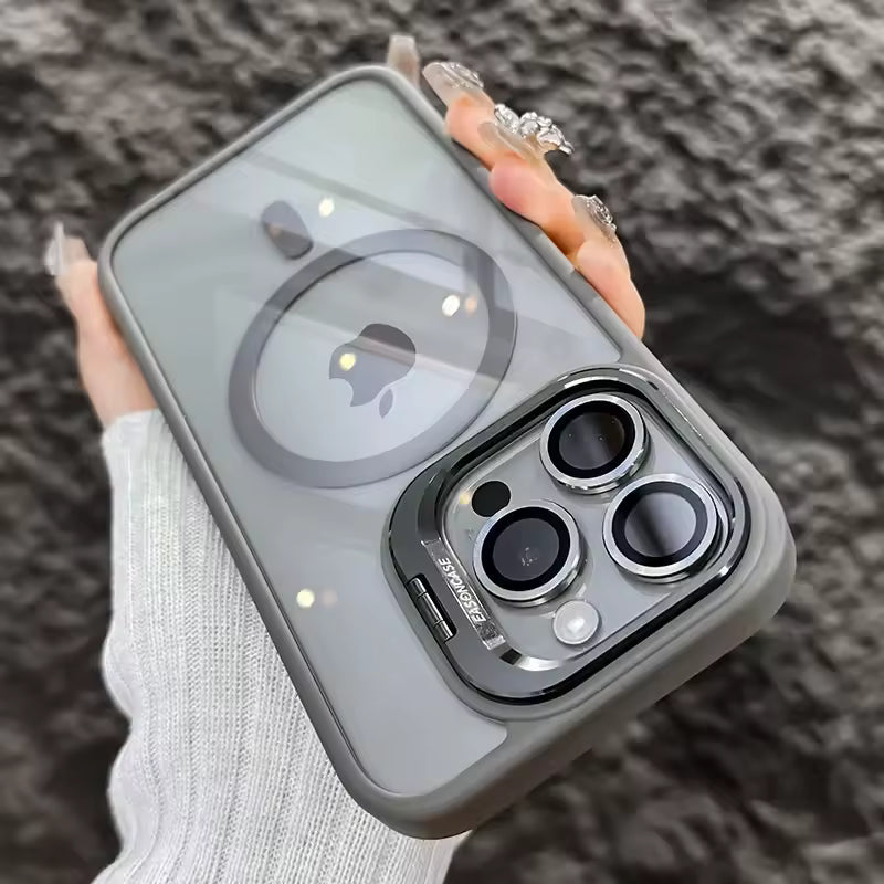Luxury Magnetic iPhone Case with Stand & Lens Protection