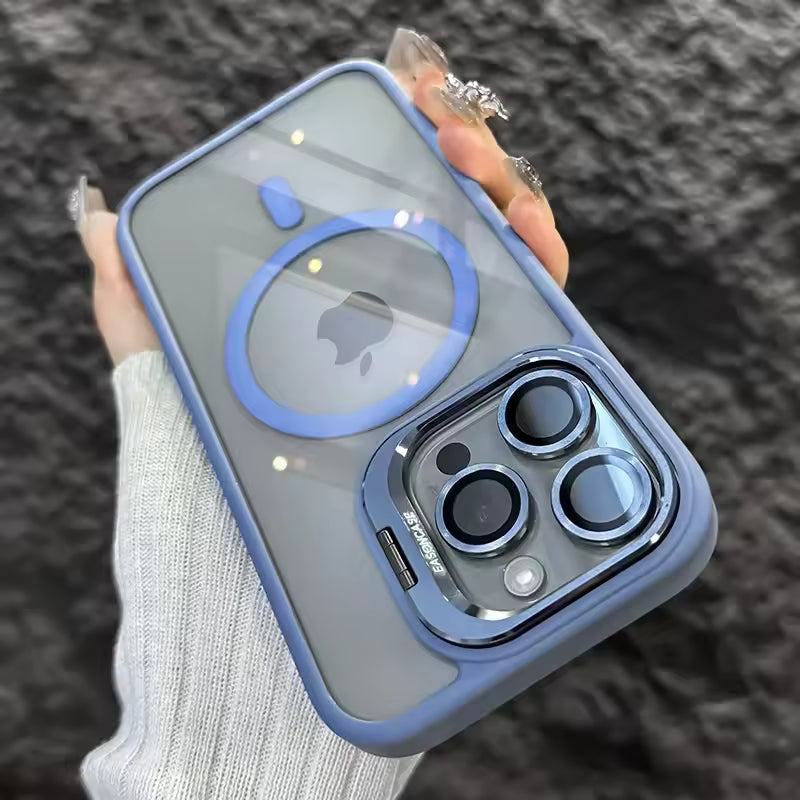 Luxury Magnetic iPhone Case with Stand & Lens Protection