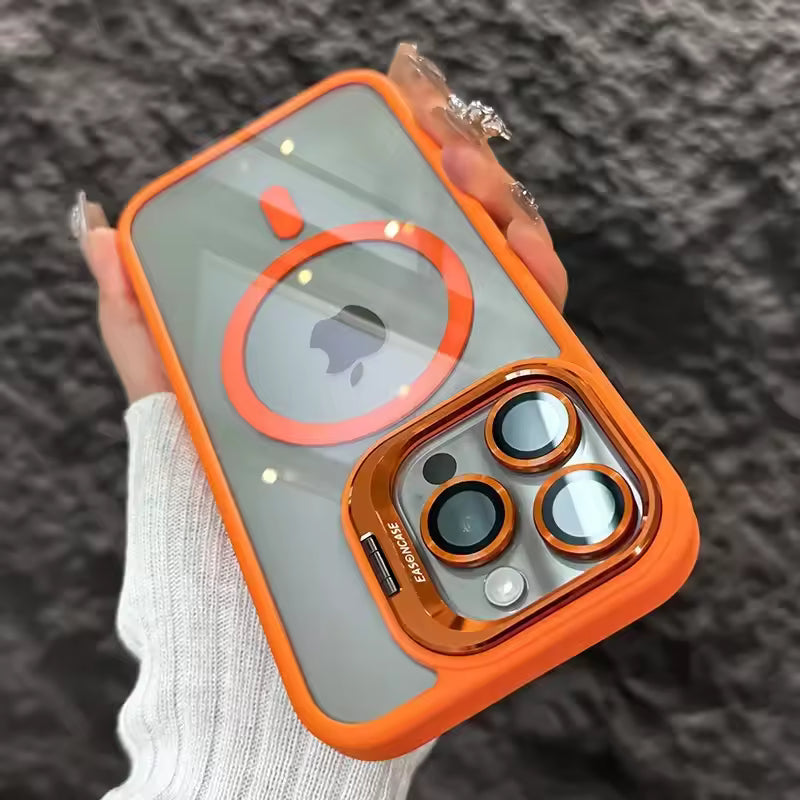 Luxury Magnetic iPhone Case with Stand & Lens Protection