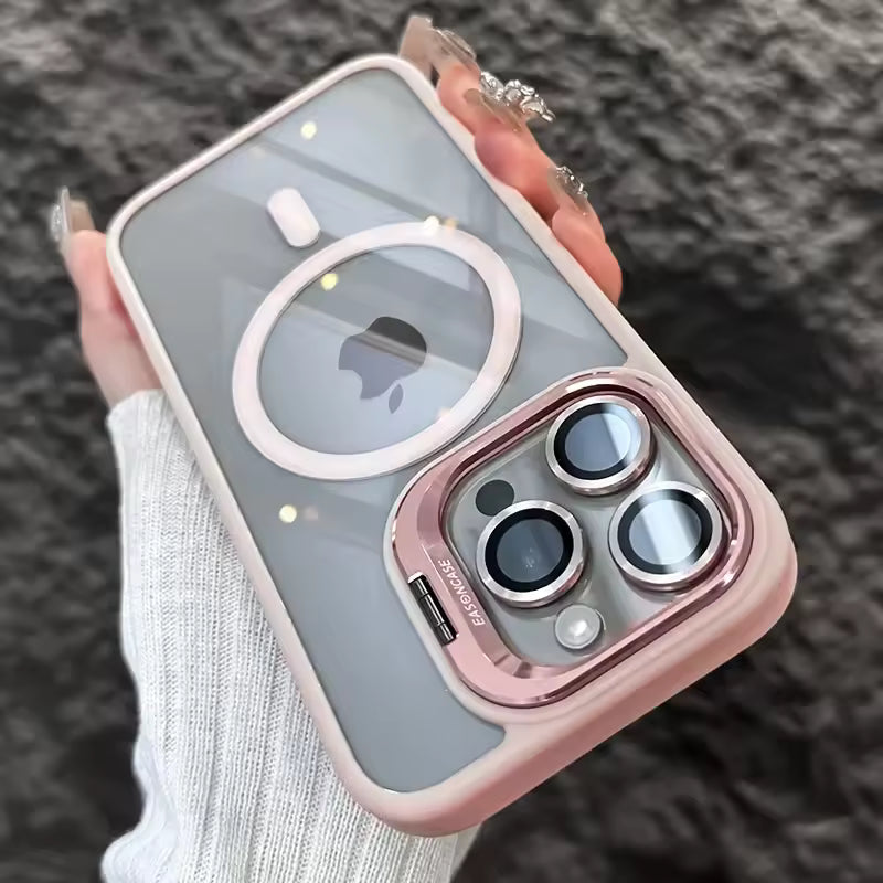 Luxury Magnetic iPhone Case with Stand & Lens Protection