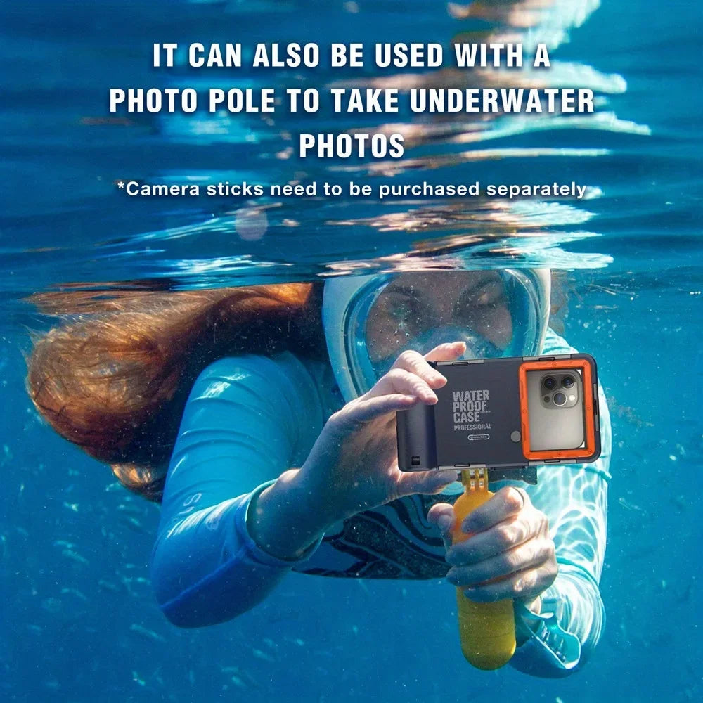Waterproof Phone Case with Lanyard – 15m Diving Protection for iPhone & Samsung (Up to 6.9")