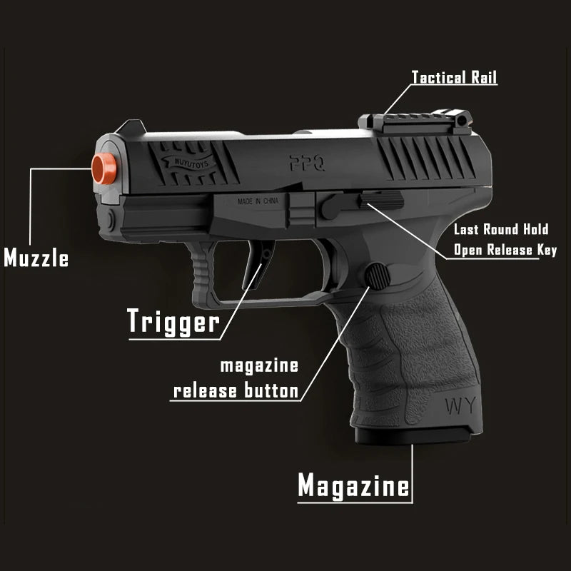 Soft Bullet Toy Pistol – Upgraded Continuous Fire