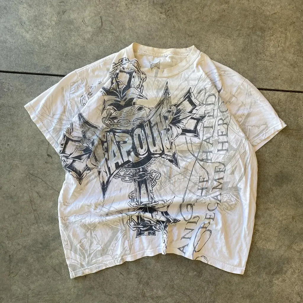 Y2K Tapout-Style Graphic Oversized T-Shirt
