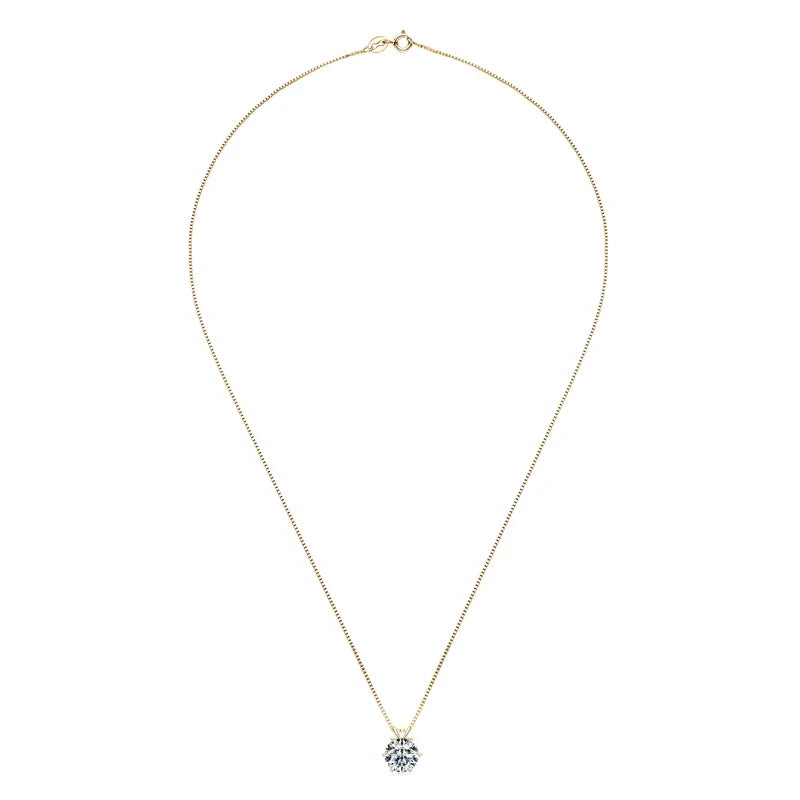 RAPRGOLD Certified Moissanite Pendant Necklace | 925 Sterling Silver | 0.5–5ct