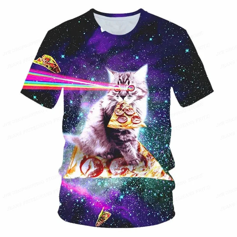 3D Printed Funny Cat T-Shirt