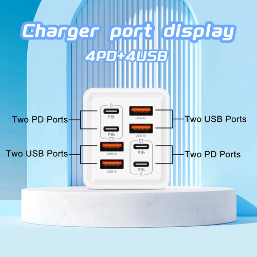 240W GaN USB-C Wall Charger | 8-in-1 Fast Charging Adapter (EU/US)