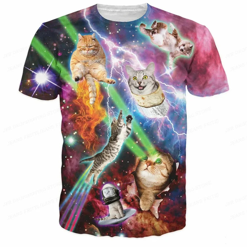 3D Printed Funny Cat T-Shirt