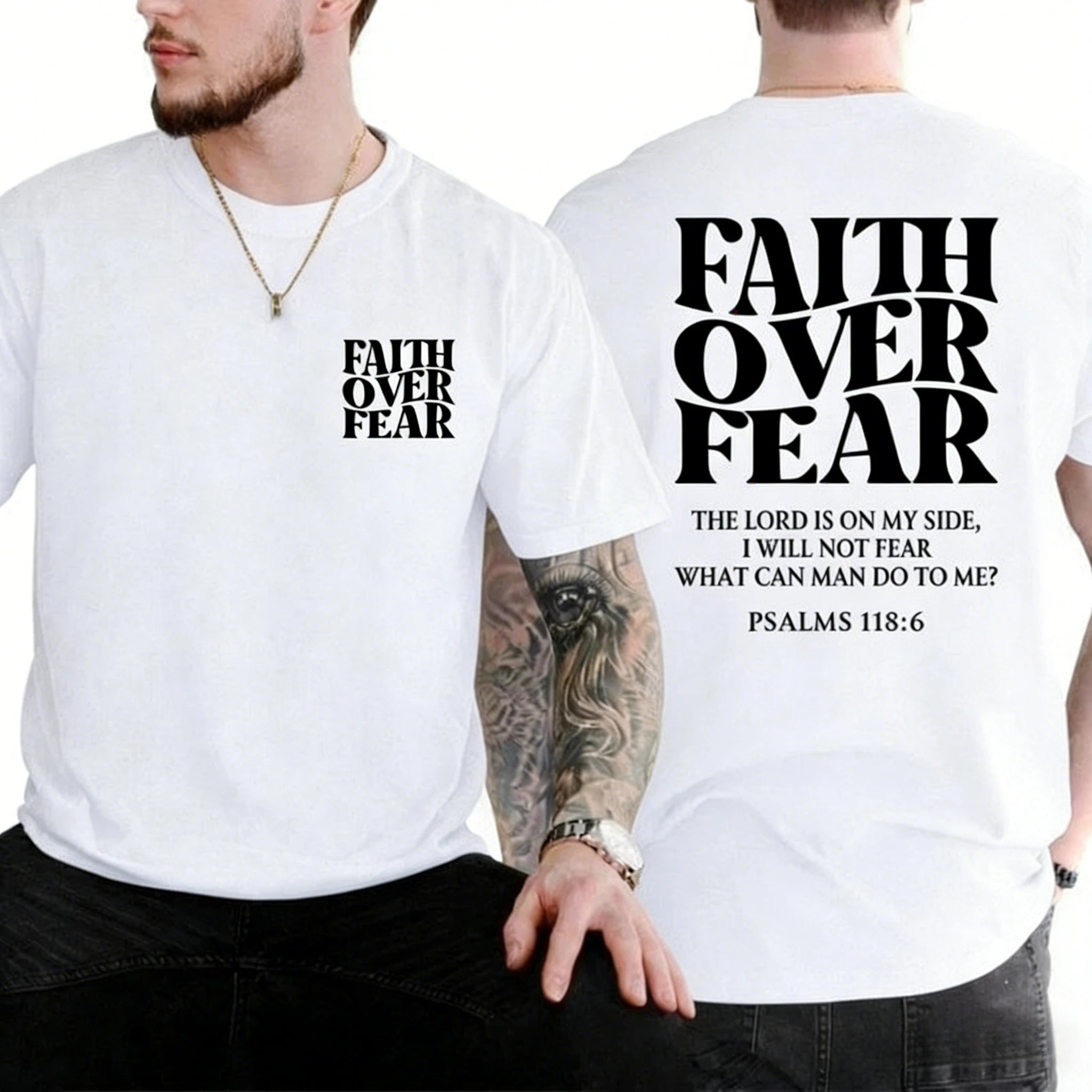 Faith Over Fear Christian Graphic Tee
