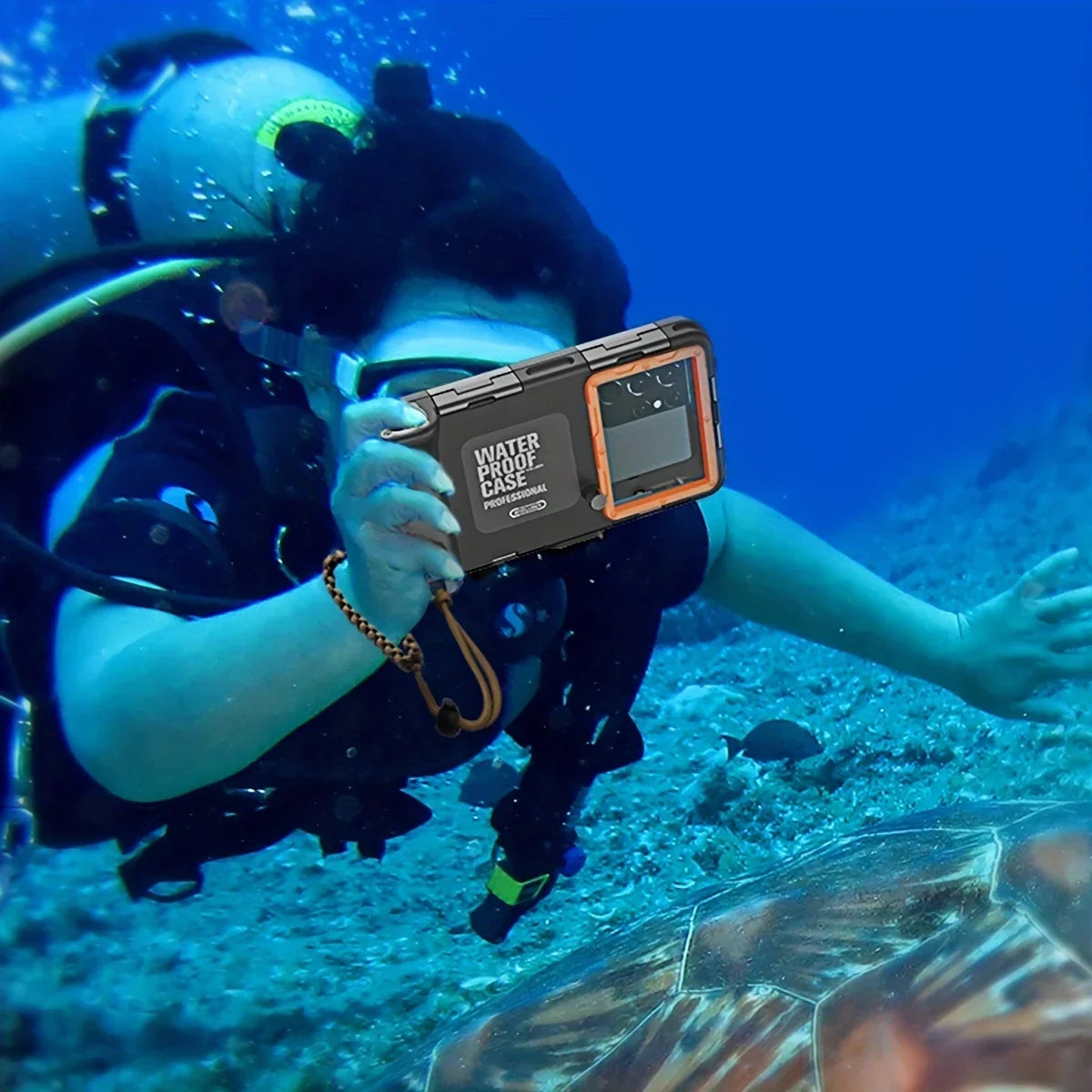 Waterproof Phone Case with Lanyard – 15m Diving Protection for iPhone & Samsung (Up to 6.9")