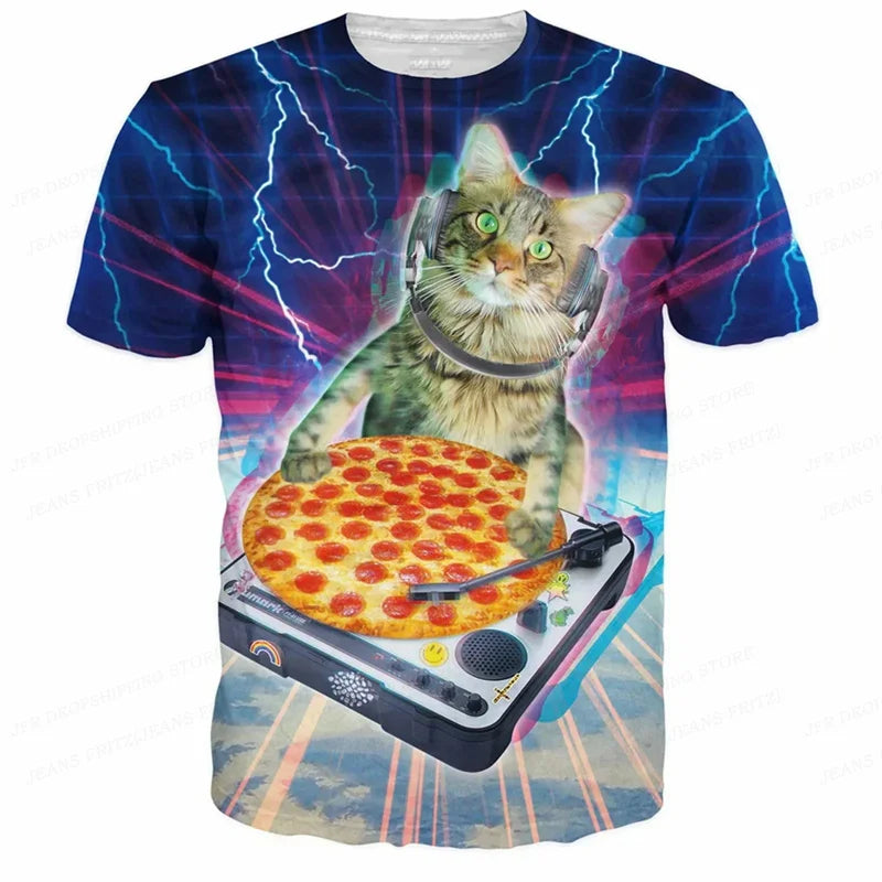 3D Printed Funny Cat T-Shirt