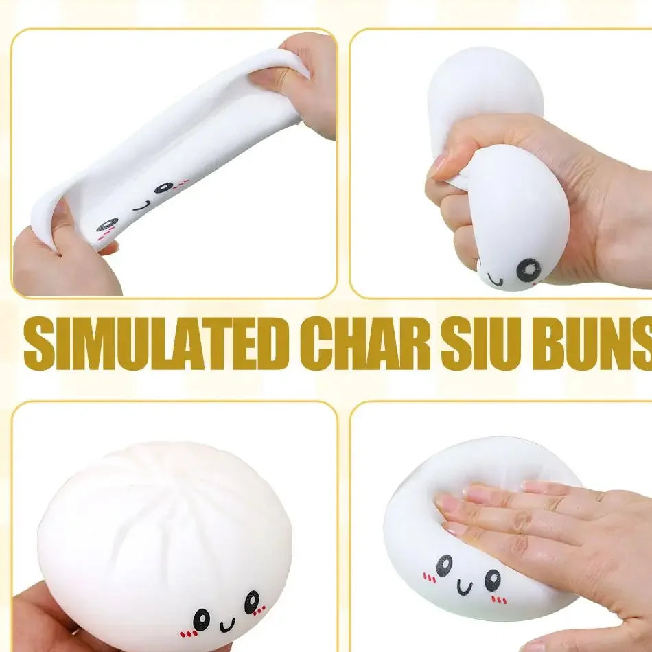 Dumpling Squishy Stress Ball – Slow Rising Fidget Toy with Mini Steamer