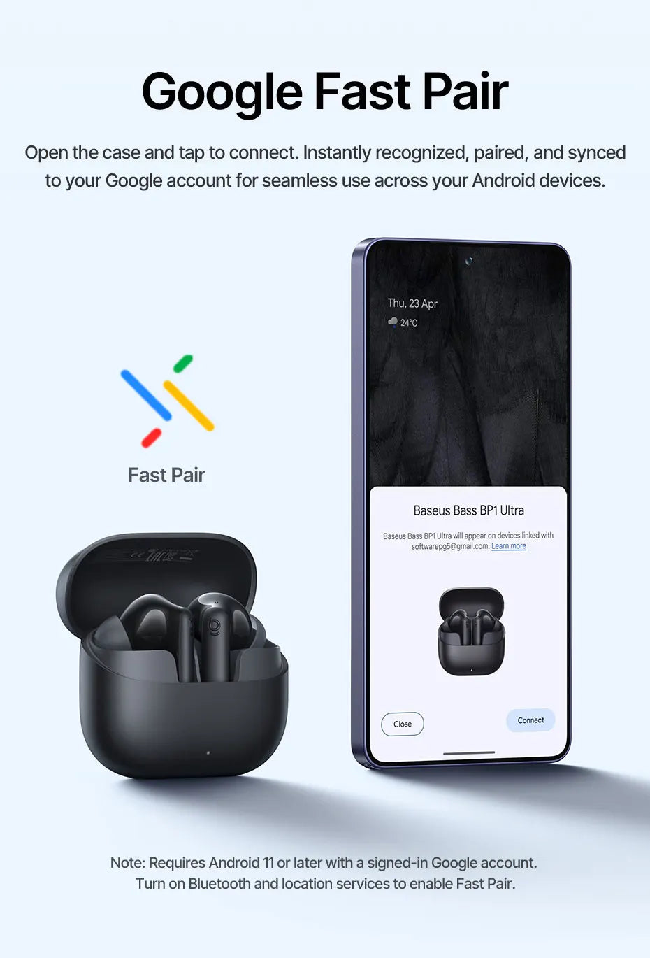 Baseus EP10 Ultra Wireless Earbuds | ANC, 65Hr Battery, 6-Mic, Bluetooth 6.0