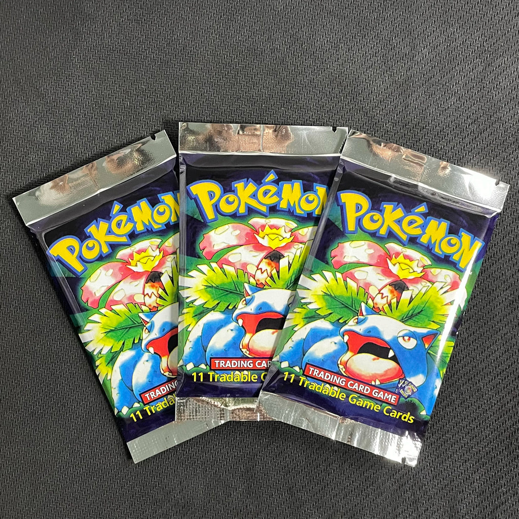 PKM Card English 1ST Ed Base Set Packs - Charizard Blastoise Venusaur Light (X1) (X3) (X5) RARE Art Set TCG Tradable Game Cards