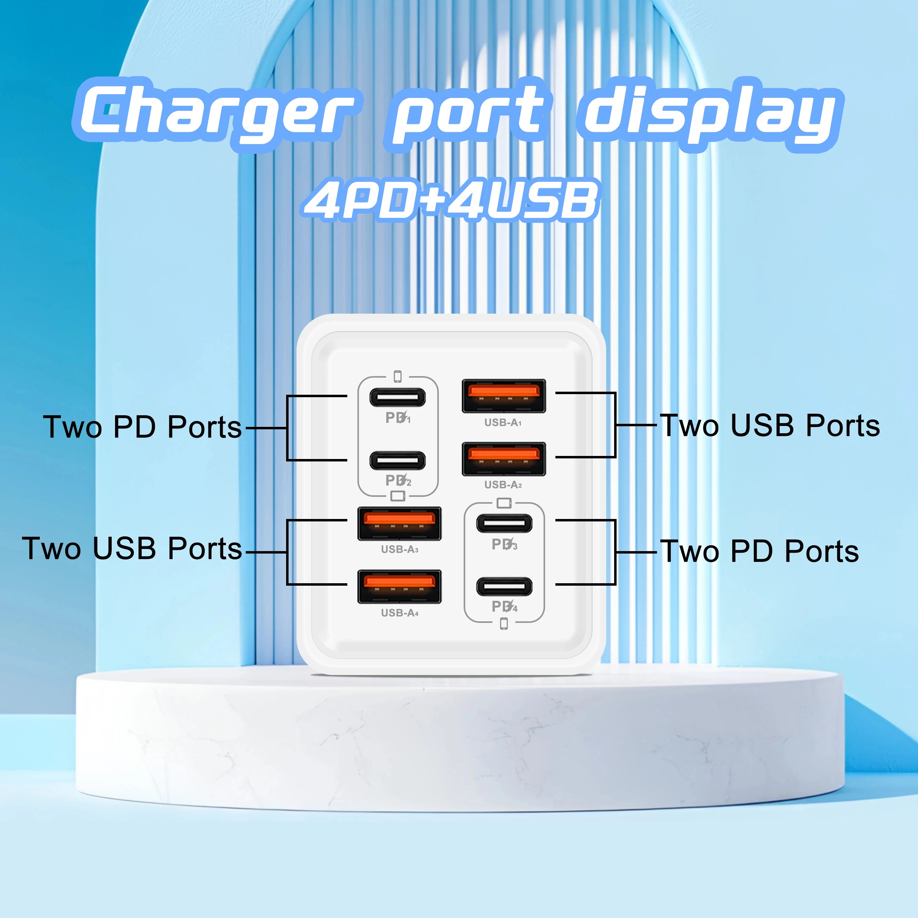240W GaN USB-C Wall Charger | 8-in-1 Fast Charging Adapter (EU/US)
