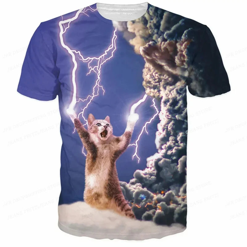 3D Printed Funny Cat T-Shirt