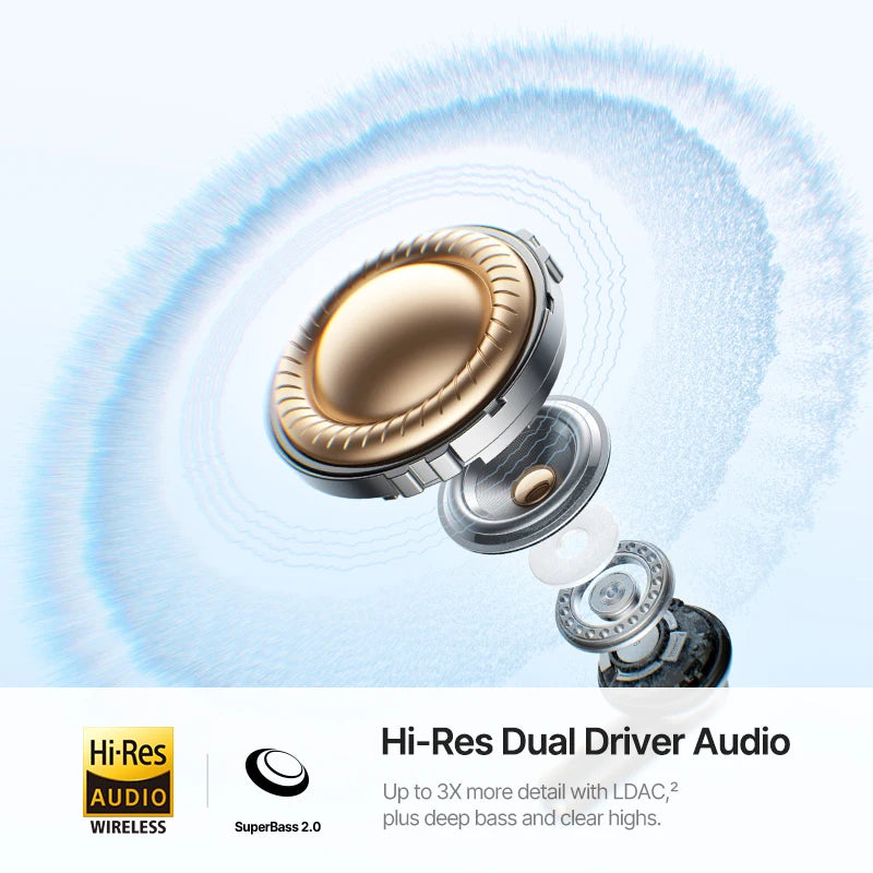 Baseus EP10 Ultra Wireless Earbuds | ANC, 65Hr Battery, 6-Mic, Bluetooth 6.0