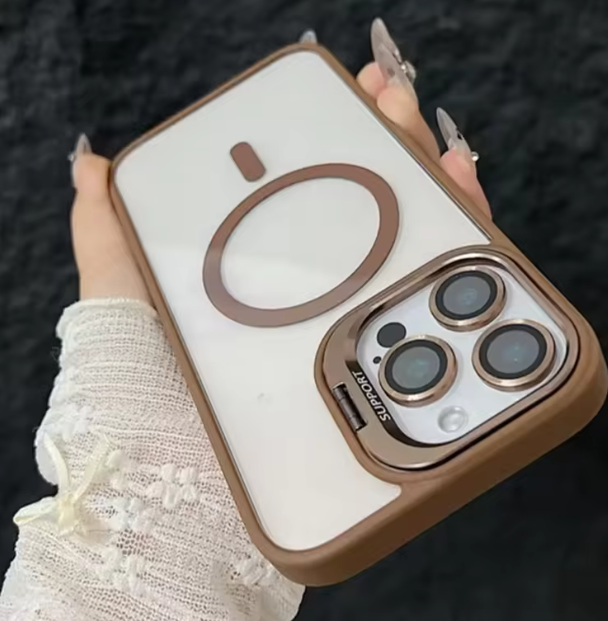 Luxury Magnetic iPhone Case with Stand & Lens Protection