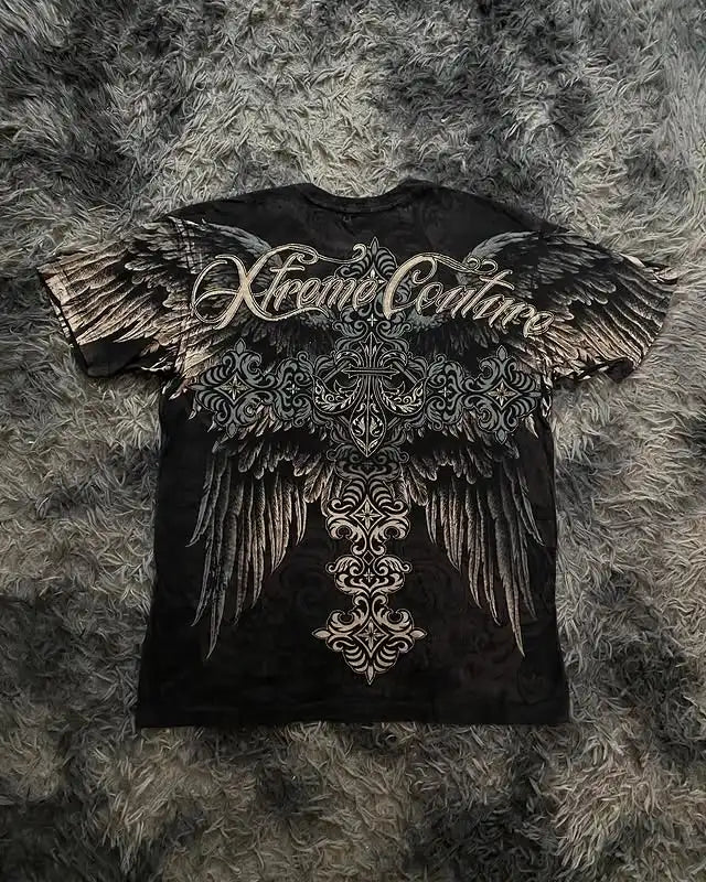 Retro Angel Wing Graphic T-Shirt