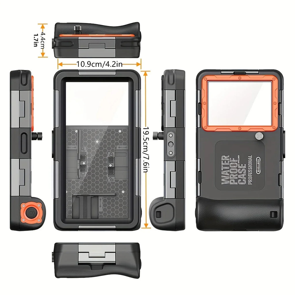 Waterproof Phone Case with Lanyard – 15m Diving Protection for iPhone & Samsung (Up to 6.9")