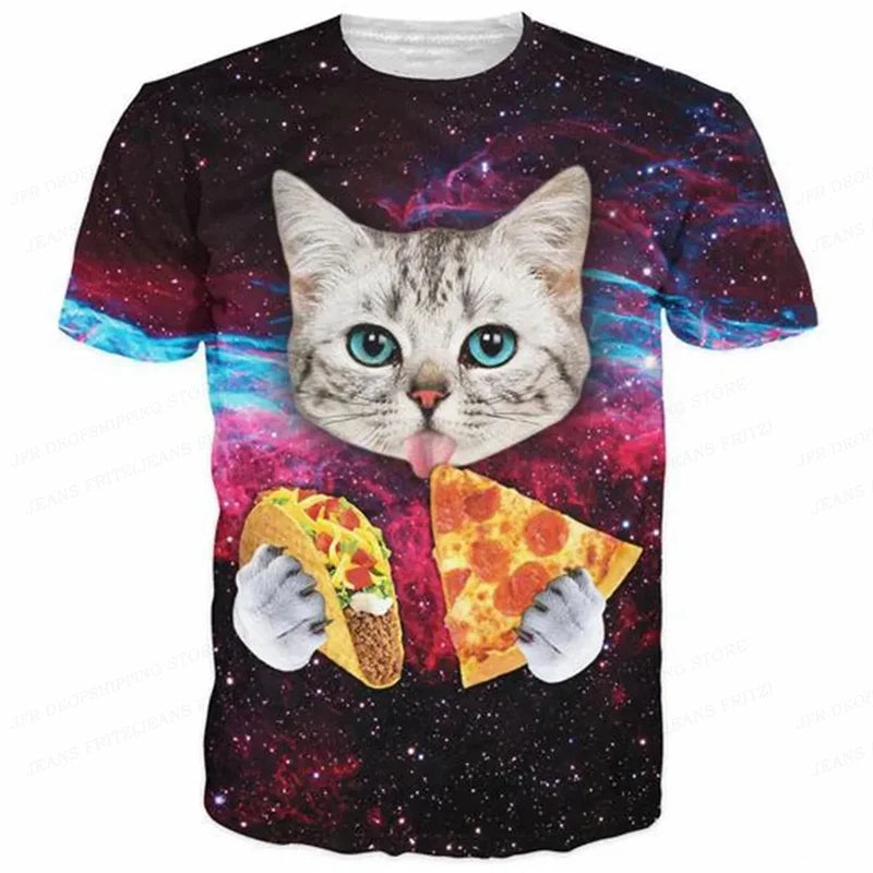 3D Printed Funny Cat T-Shirt