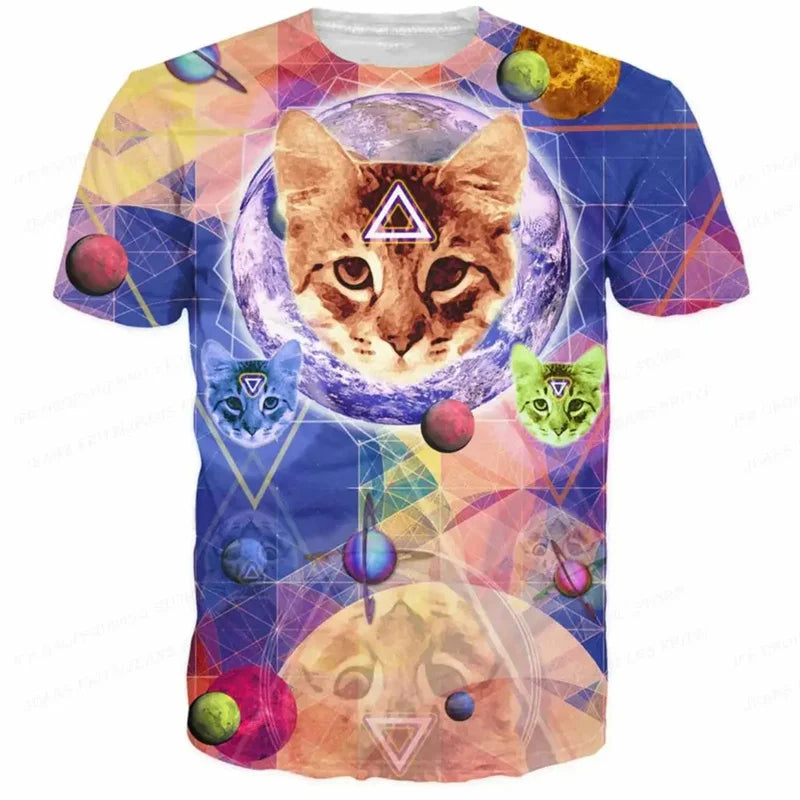 3D Printed Funny Cat T-Shirt