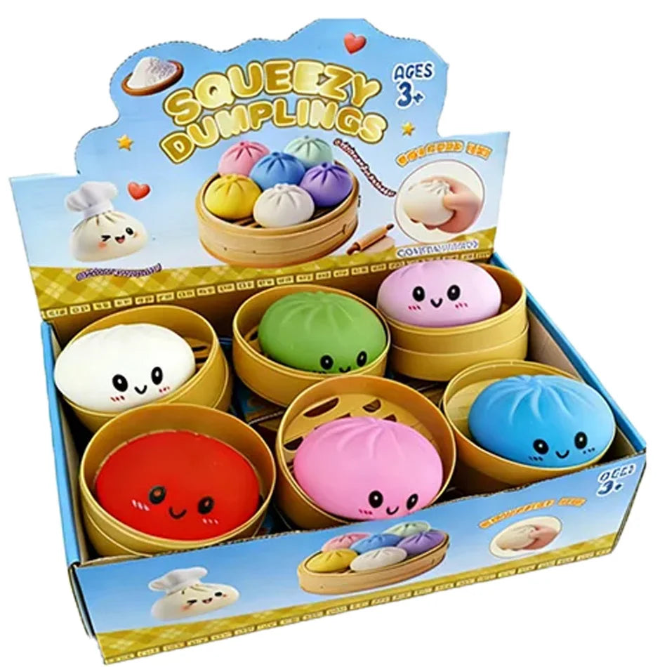 Dumpling Squishy Stress Ball – Slow Rising Fidget Toy with Mini Steamer