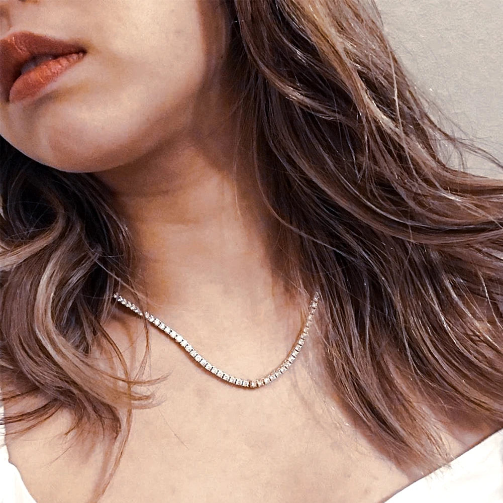 Hip Hop CZ Tennis Chain Necklace | Gold & Silver | 3–6mm