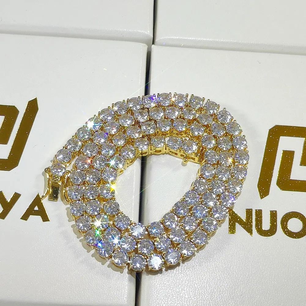 Hip Hop CZ Tennis Chain Necklace | Gold & Silver | 3–6mm