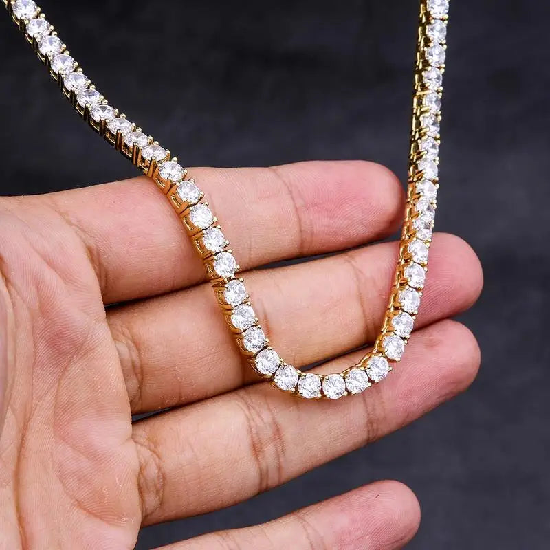 Hip Hop CZ Tennis Chain Necklace | Gold & Silver | 3–6mm