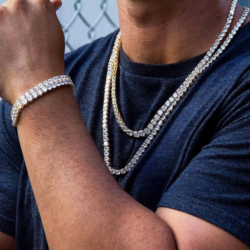 Hip Hop CZ Tennis Chain Necklace | Gold & Silver | 3–6mm