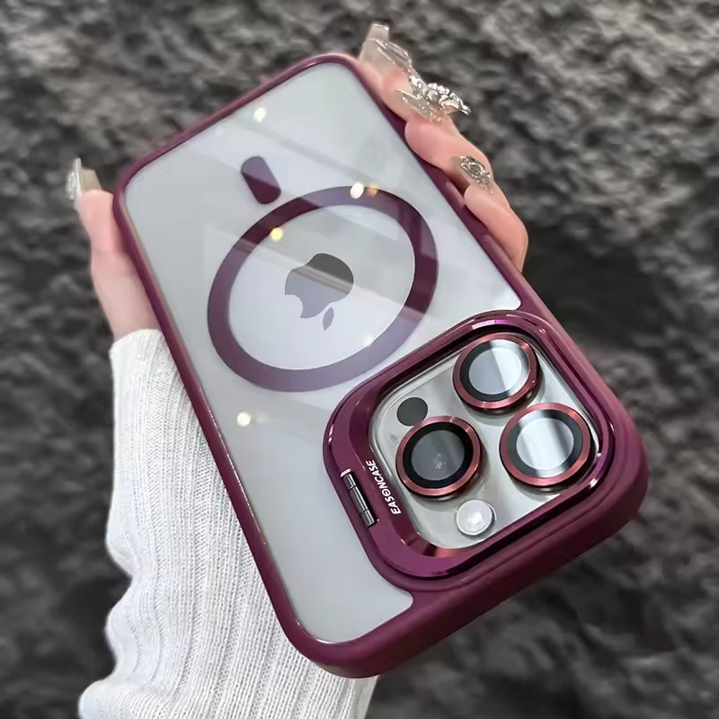 Luxury Magnetic iPhone Case with Stand & Lens Protection